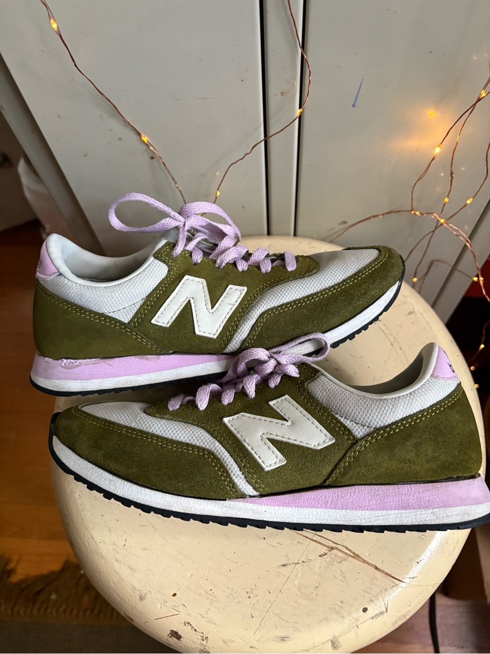 NEW BALANCE WOMENS SNEAKERS LTD EDITION PINK/GREEN CW620JL2